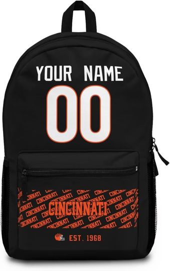 Custom Cincinnati Bengals Backpack for Kids, Back to School Gift