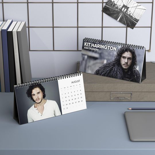Discover Kit Harington Desktop Calendar (2026 grid), Kit Harington Calendar, Kit Harington Fan gifts