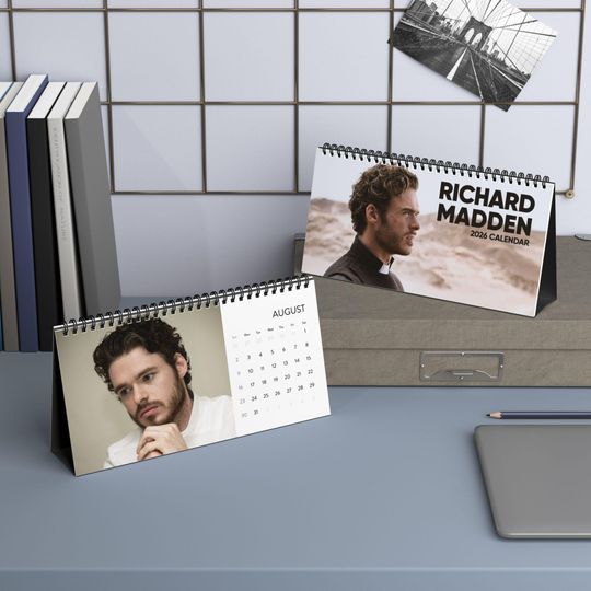 Richard MaddenDesktop Calendar (2026 grid), Richard Madden Calendar, Richard Madden Fan gifts