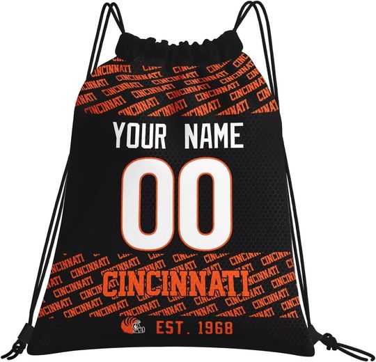 Discover Custom Cincinnati Bengals Football Team Drawstring Bags