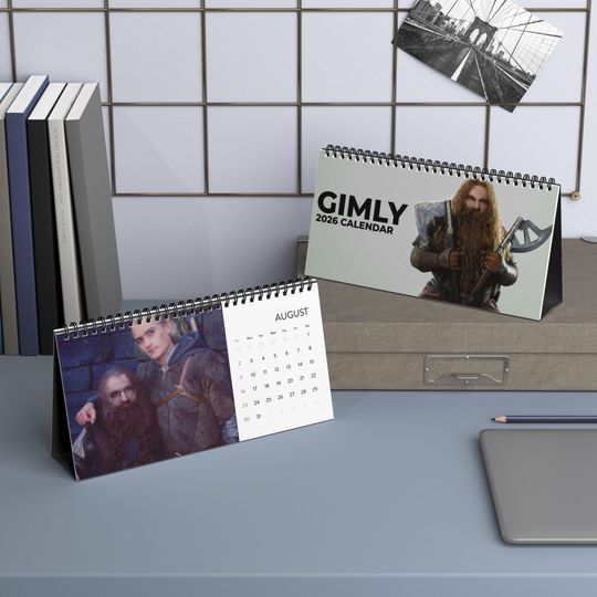 Discover Gimli Desktop Calendar, Gimli LOTR Character Calendar, Gimli Fan Gift