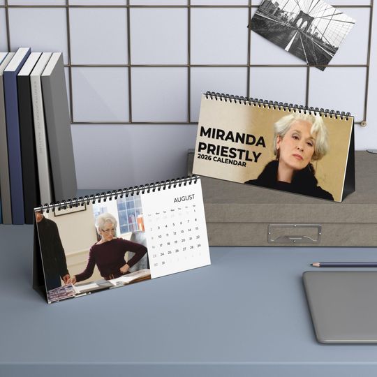 Discover Miranda Priestly Desktop Calendar, Miranda Priestly Character Meryl Streep Actress Calendar, Miranda Priestly Fan Gift