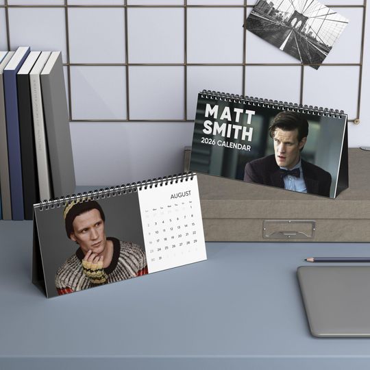 Discover Matt Smith Desktop Calendar (2026 grid), Matt Smith Calendar, Matt Smith Fan gifts