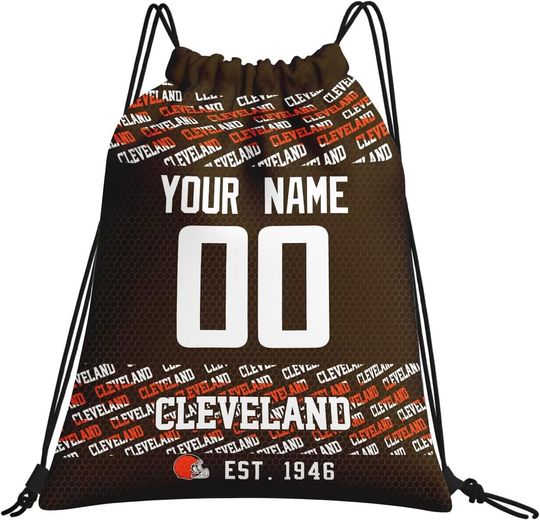 Custom Cleveland Browns Football Team Drawstring Bags