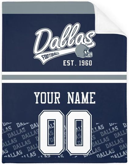 Custom Dallas Cowboys Football Fleece Blanket, Gifts for Men Women Boy