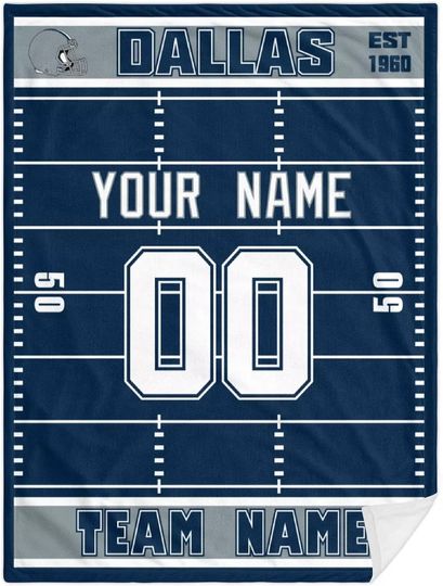 Custom Dallas Cowboys Football Fleece Blanket, Gifts for Men Women Boy
