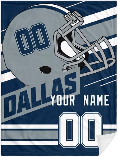 Custom Dallas Cowboys Football Fleece Blanket, Gifts for Men Women Boy