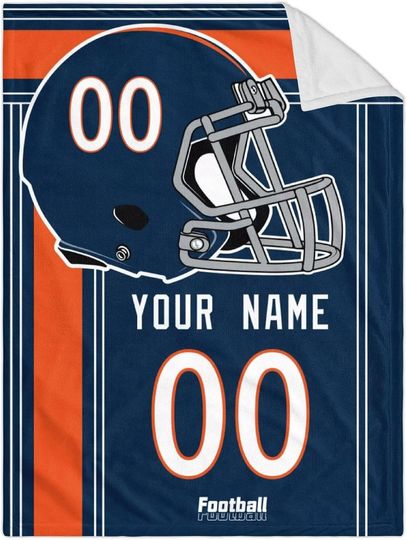 Custom Denver Broncos Football Fleece Blanket, Gifts for Men Women Boy