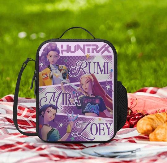Huntrix Demon Hunters Lunch Box Bag, Kpop Demon Hunters Custom Lunch Bag, Rujinu Demon Hunters Quality Keep Warm/Cold Lunch Bag