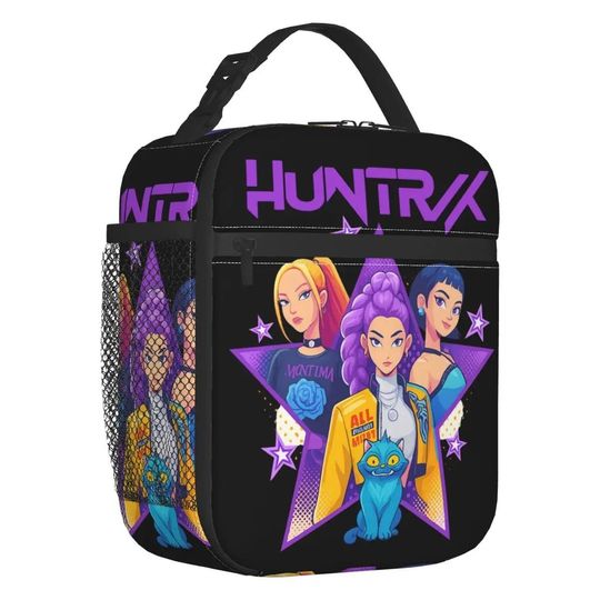 Discover Kpop Demon Hunter Huntrix Lunch Bag | Insulated Anime Lunch Tote for Kids & Teens | Cute School Lunchbox | Durable Food Cooler Gift for Fans