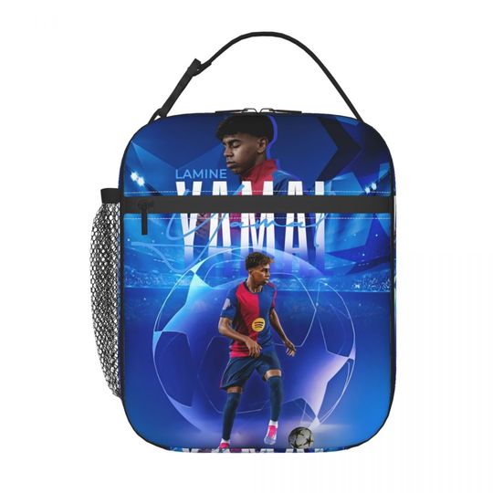 Discover Soccer Lamine Y-Yamal Football Insulated Lunch Bag High Capacity Meal Container Thermal Bag Lunch Box Tote College Men Women