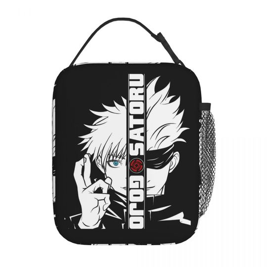 Gojo Satoru JJK Kids Lunch Bag Insulated Cooler Tote Reusable Anime Lunch Box for Boys and Girls