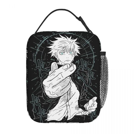 JJK Anime Gojo Satoru Insulated Kids Lunch Bag Thermal Food Container Tote Bag
