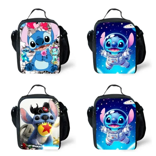 Discover Lunch bags for Child,Cartoon Stitch School Picnic Bags for Girls Boys,Large Kids Insulation Cooler Bags for Aged 4-10 years