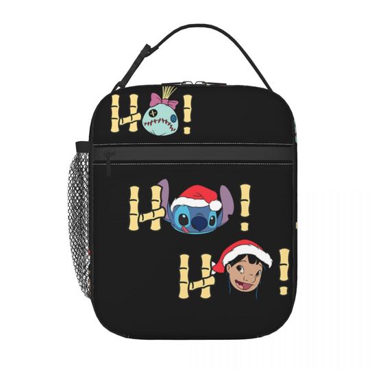 Discover Custom Stitch Ho Ho Holiday Thermal Insulated Lunch Bags Women Portable Lunch Box for Outdoor Picnic Storage Food Tote Bags