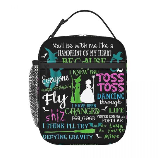 Discover Insulated Lunch Tote Bag Halloween Wicked Musical Movie 2024 Accessories Food Box Causal Cooler Thermal Bento Box For School
