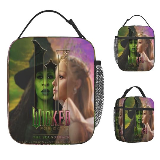 Kids Lunch Bag Glinda Elphaba Wicked Insulated Cooler Food Storage Portable Thermal Bag