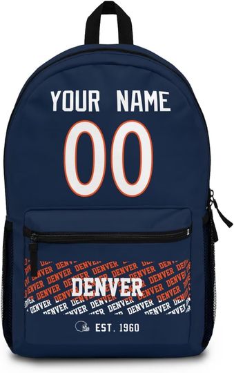 Custom Denver Broncos Backpack for Kids, Back to School Gift