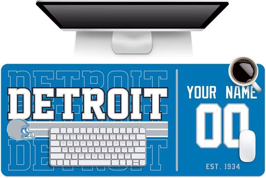 Discover Custom Detroit Lions Mouse Pad, Desk Pad for Men Women Youth Gifts