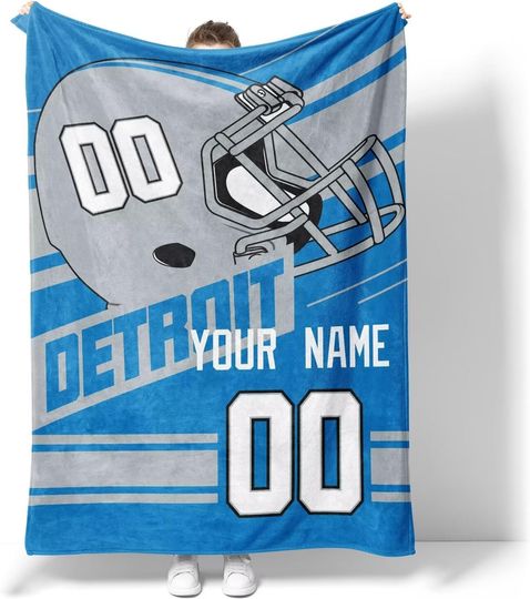 Discover ANTKING Detroit Blanket for Men Women Boy Custom Name and Number Throw Blanket Gifts
