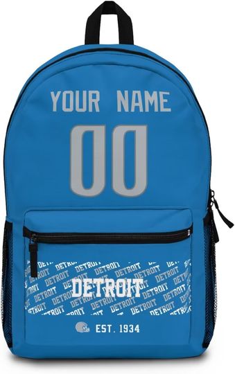 Custom Detroit Lions Backpack for Kids, Back to School Gift