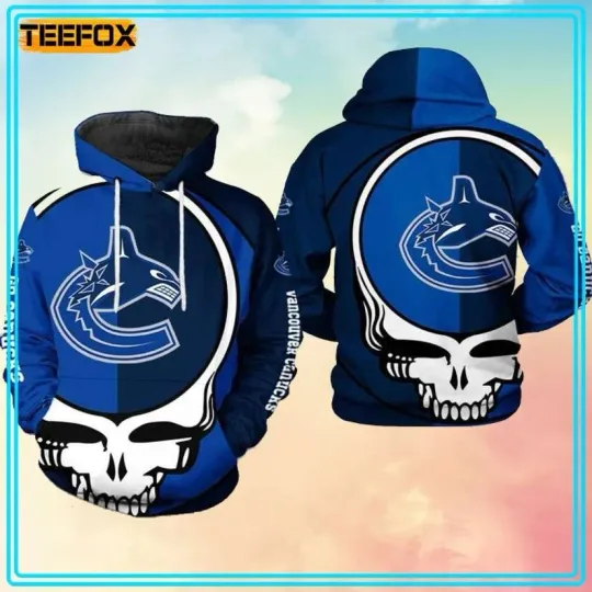 Discover Grateful Vancouver Canucks Dead Ice Hockey All Over Printed 3D Hoodie