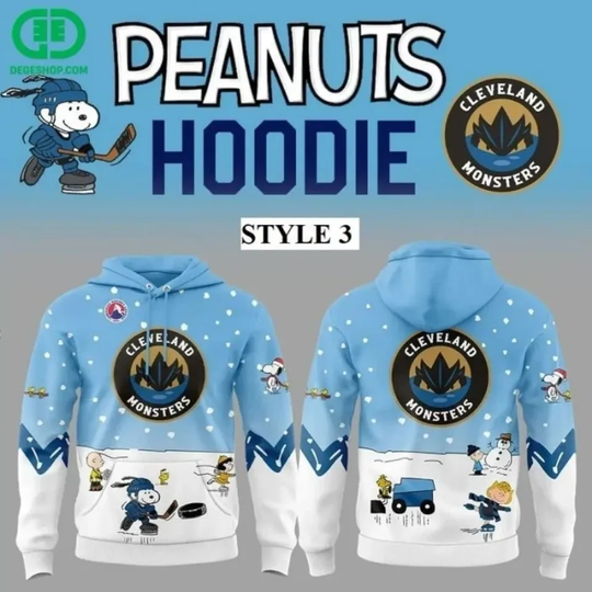 Snoop Cleveland Monsters Peanuts Ice Hockey All Over Printed 3D Hoodie