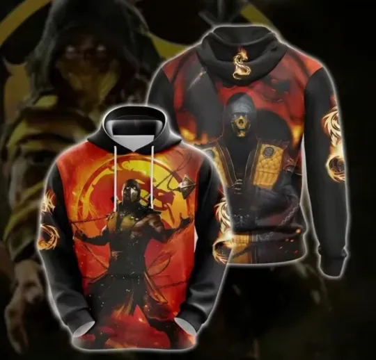 Discover 2025 Men Women 3D Print Hot Game Mortal Kombat All Over Printed Hoodie