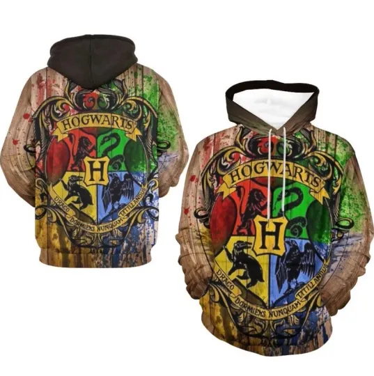 Harry Potter Hogwarts Logo Movie Fan All Over Print 3D Hoodie