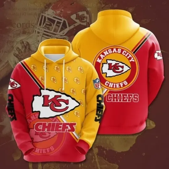 Discover Kansas City Football Team Chiefs All Over Printed 3D Hoodie Gift For Fan
