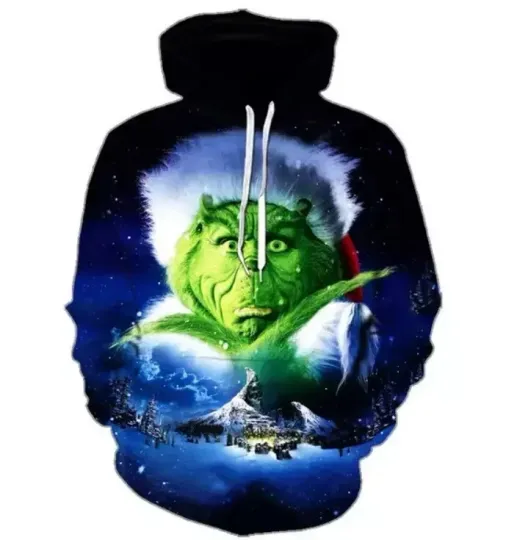 The funny character Christmas Tree funny character 3D Hoodie Merry Grin Shirt