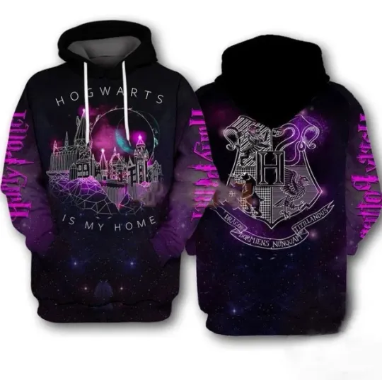 Discover Harry Potter Hogwarts Is My Home Geometric All Over Print 3D Hoodie