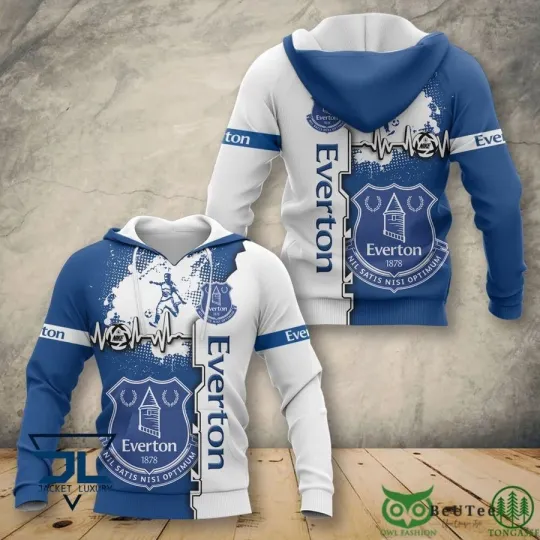 Discover Everton EPL FC All Over Printed 3D Hoodie Gift For Fan