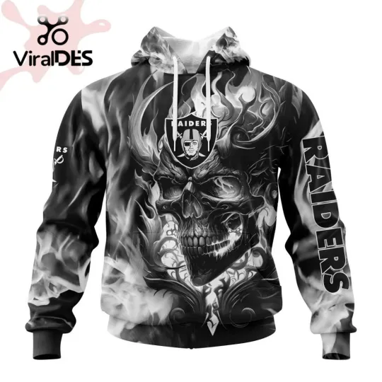 Personalized Las Vegas Skull Art Raiders Design 3d Hoodie
