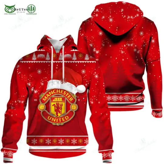 Discover Manchester MU FC All Over Printed 3D Hoodie Gift For Fan