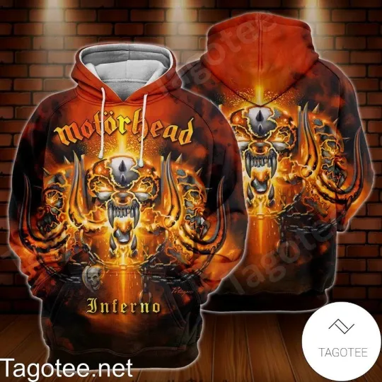 Inferno Album Cover By Motorhead All Over Printed 3D Hoodie Motorhead Band