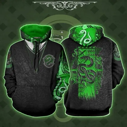Harry Potter Slytherin House Green All Over Print 3D Hoodie