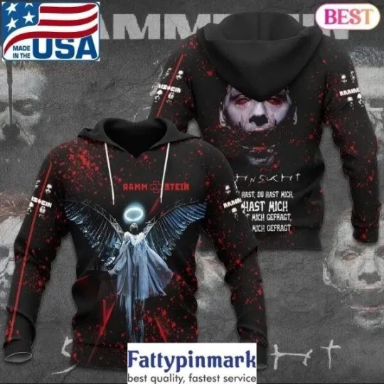 Discover Ramms Du Hast Lyrics All Over Printed 3D Hoodie Gift For Fan