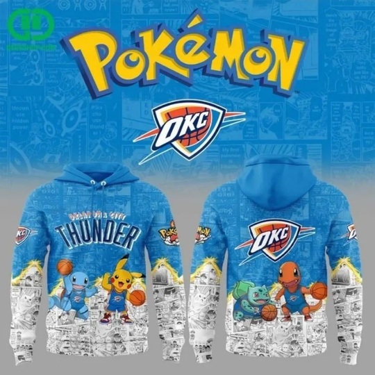 Oklahoma City Thunder P0KEM0N All Over Printed 3D Hoodie Gift For Fan