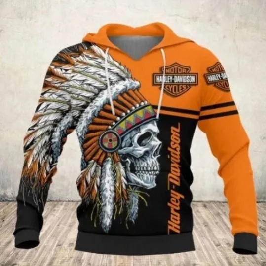 Discover Haarleyy Davidson Pullover Hoodie, Motorcycle Fan All Over Print 3DHoodie