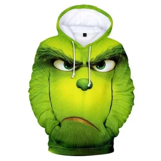 Discover funny character Merry Christmas All Over Print 3D Hoodie, Grin Merry Xmas Shirt