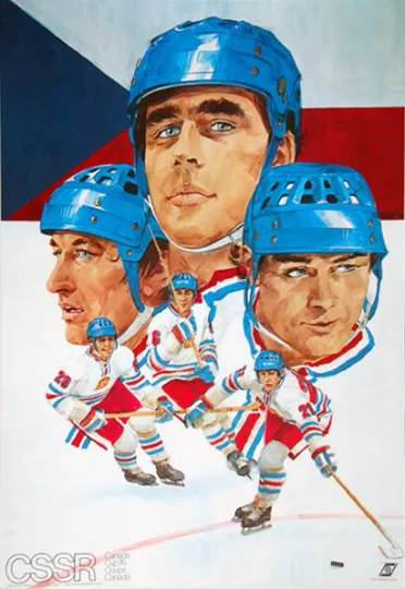 Discover Canada Cup 1976 Hockey Tournament CSSR CZECHOSLOVAKIA Original 20x30 Team POSTER