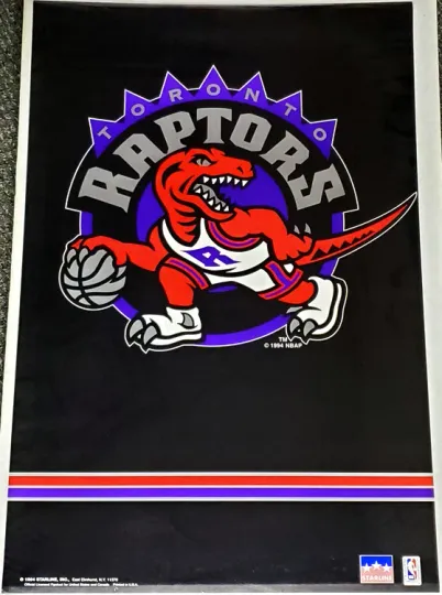 Discover First-Ever TORONTO RAPTORS Team Logo POSTER 22x34 1994 Starline Vintage Original