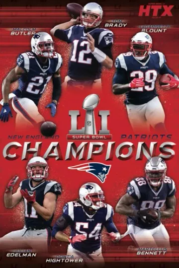 Discover New England Patriots Super Bowl LI Champions 2017 Poster Vertical Premium Matte