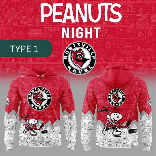 Discover Snoop Huntsville Havoc Peanuts Ice Hockey All Over Printed 3D Hoodie