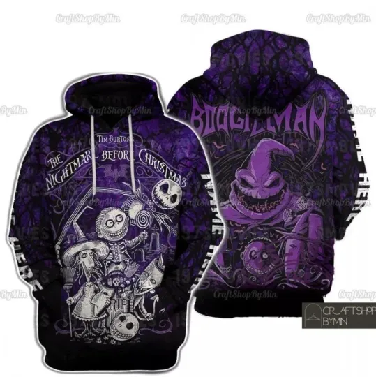 Discover Jack Skellington Oogie Boogie Lock Shock Barrel Hoodie Nightmare Before Christma
