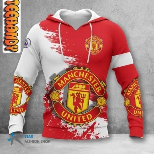 Discover Manchester MU FC All Over Printed 3D Hoodie Gift For Fan