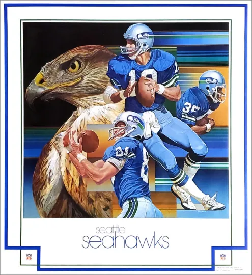 Discover Seattle Seahawks DAMAC 1979 Chuck Ren Vintage Wall Poster