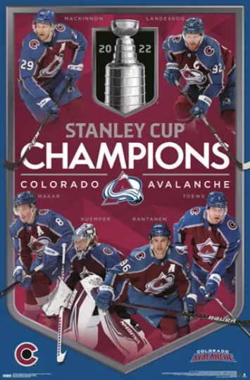 Discover Colorado Avalanche 2022 Stanley Cup Champions Vertical Wall Poster
