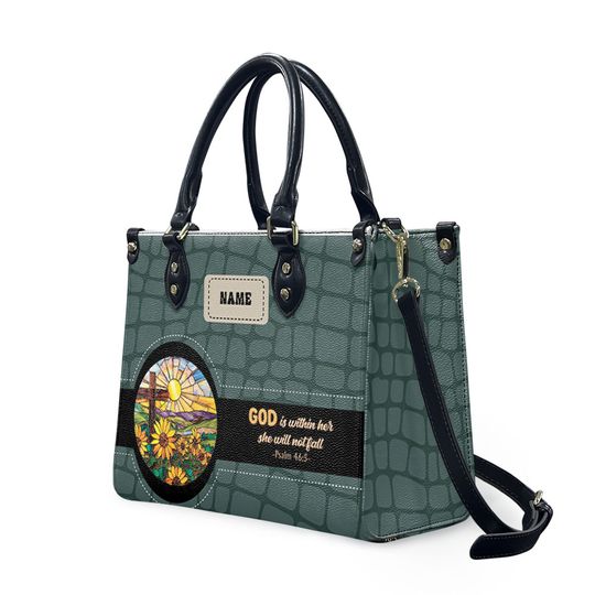 Personalized Leather Handbags For Christian, Jesus Motivational Religious Handbag, Bible Tote Bags for Women, Church Bag For Her